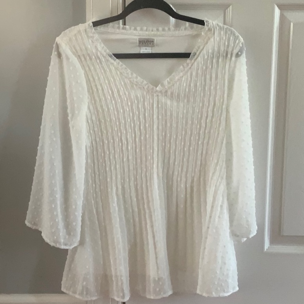 Allison Taylor partiality mesh blouse